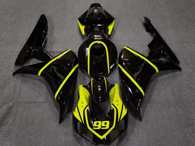 2006-2007 Noir Brillant & Jaune Vif Honda CBR1000RR Carénage Moto 2006-2007 Noir Brillant & Jaune Vif Honda CBR1000RR Carénage Moto