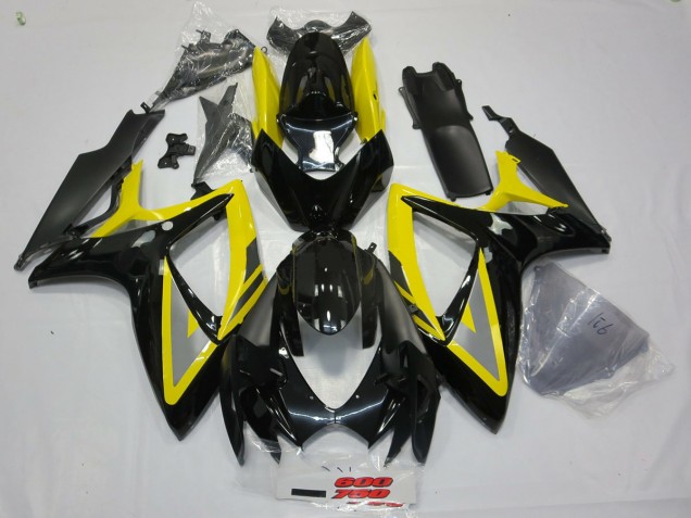 2006-2007 Noir & Jaune Suzuki GSXR 600-750 Carénage Moto