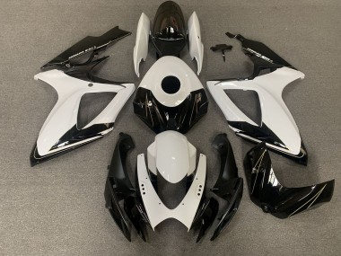 2006-2007 Noir Mat & Blanc Brillant Suzuki GSXR 600-750 Carénage Moto