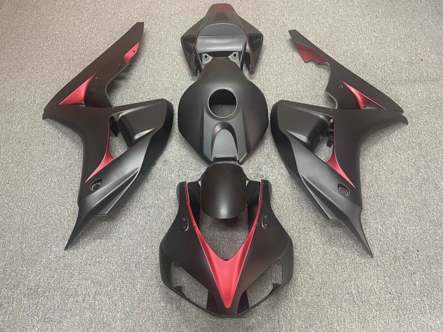 2006-2007 Noir Mat & Rouge Honda CBR1000RR Carénage Moto