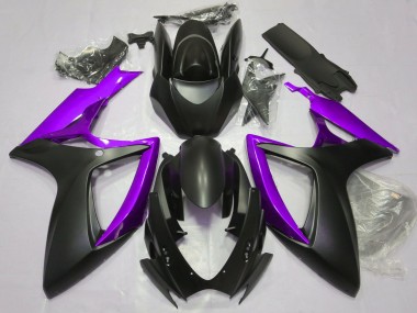 2006-2007 Noir Mat & Violet Suzuki GSXR 600-750 Carénage Moto