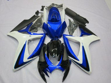 2006-2007 OEM Style Blanc Bleu Suzuki GSXR 600-750 Carénage Moto