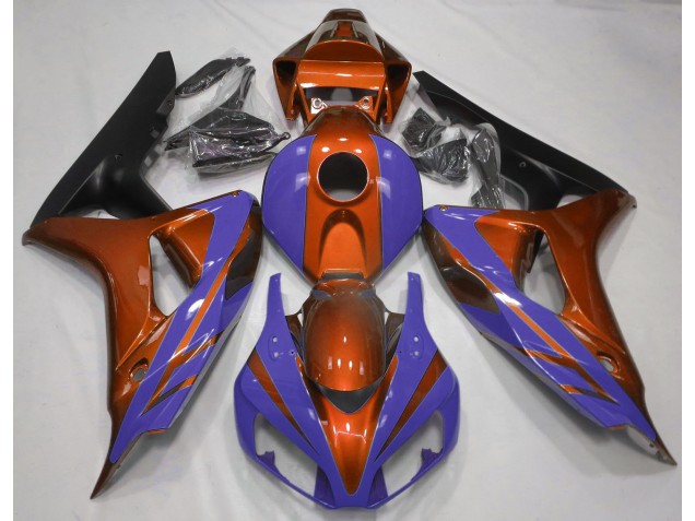 2006-2007 Orange Brillant & Bleu Foncé Honda CBR1000RR Carénage Moto 2006-2007 Orange Brillant & Bleu Foncé Honda CBR1000RR Carénage Moto