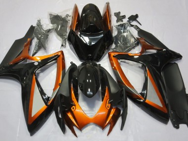 2006-2007 Orange Brillant & Noir Suzuki GSXR 600-750 Carénage Moto