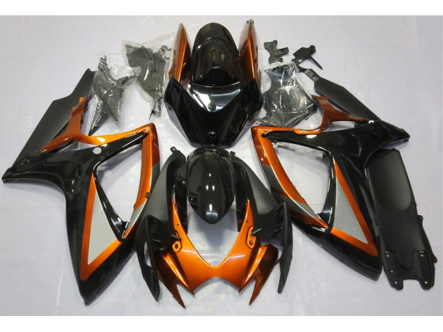 2006-2007 Orange Brillant & Noir Suzuki GSXR 600-750 Carénage Moto