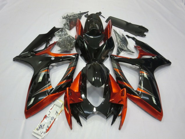 2006-2007 Orange & Noir Suzuki GSXR 600-750 Carénage Moto