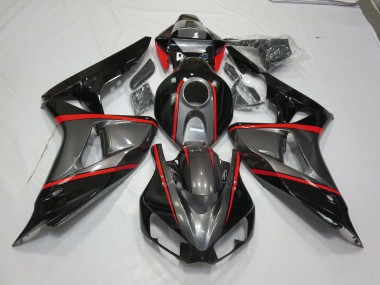 2006-2007 Rayure Épingle Rouge Noir Argent Honda CBR1000RR Carénage Moto