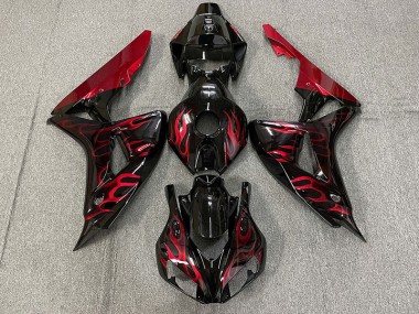 2006-2007 Rouge Brillant Flamme Honda CBR1000RR Carénage Moto