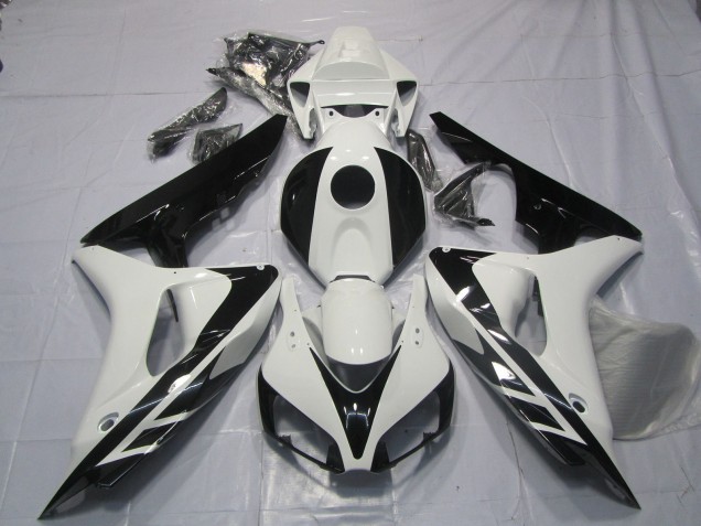 2006-2007 Style Noir & Blanc OEM Sans Décalcomanies Honda CBR1000RR Carénage Moto