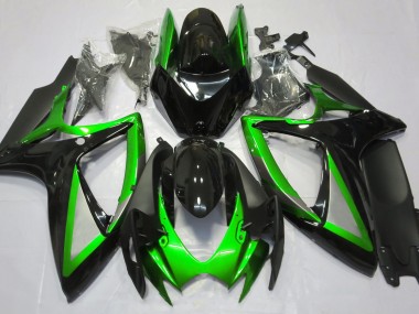 2006-2007 Vert Brillant & Noir Suzuki GSXR 600-750 Carénage Moto