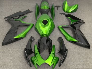 2006-2007 Vert Clair & Noir Suzuki GSXR 600-750 Carénage Moto