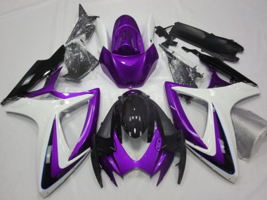 2006-2007 Violet & Blanc Débadgé Suzuki GSXR 600-750 Carénage Moto