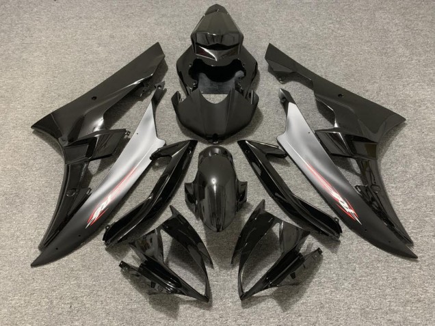 2006-2007 Épingle Rouge Noir Mat Yamaha R6 Carénage Moto 2006-2007 Épingle Rouge Noir Mat Yamaha R6 Carénage Moto