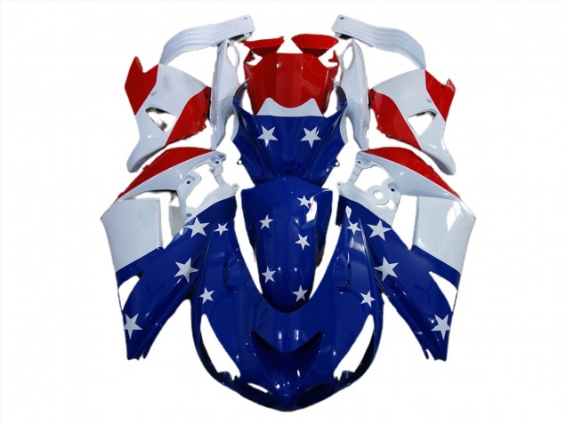 2006-2011 Drapeau Américain Kawasaki ZX14R Carénage Moto 2006-2011 Drapeau Américain Kawasaki ZX14R Carénage Moto