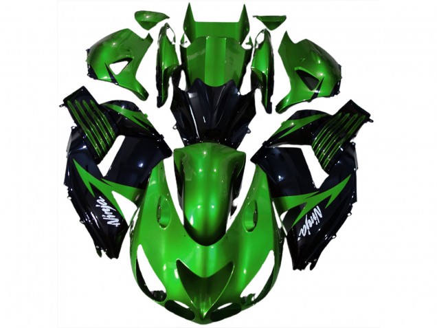 2006-2011 Vert Brillant & Noir Kawasaki ZX14R Carénage Moto 2006-2011 Vert Brillant & Noir Kawasaki ZX14R Carénage Moto