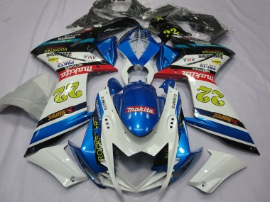 2007-2008 22 Blanc & Bleu Suzuki GSXR 1000 Carénage Moto