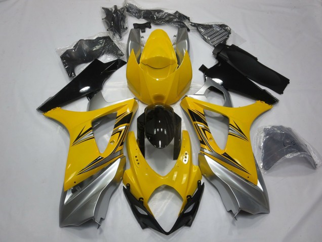 2007-2008 Argent Jaune Suzuki GSXR 1000 Carénage Moto