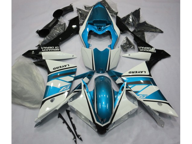 2007-2008 Blanc Brillant & Bleu Clair Yamaha R1 Carénage Moto 2007-2008 Blanc Brillant & Bleu Clair Yamaha R1 Carénage Moto
