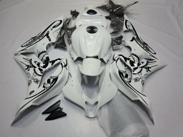 2007-2008 Conception Spéciale Blanc Brillant Honda CBR600RR Carénage Moto