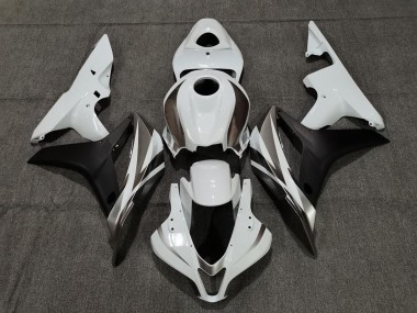 2007-2008 Graphite Blanc & Noir Honda CBR600RR Carénage Moto