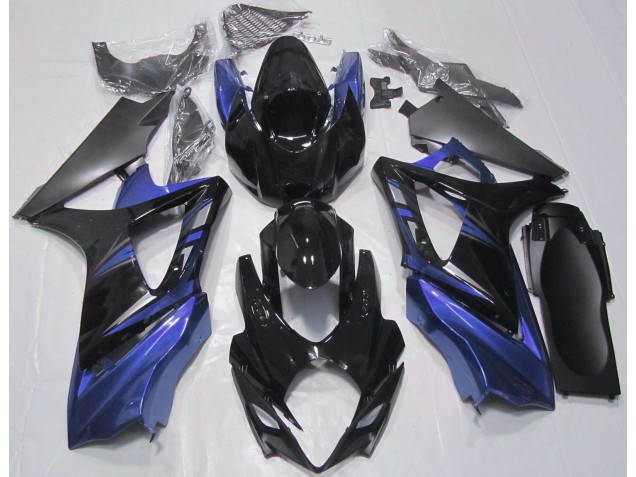 2007-2008 Noir Brillant & Bleu Suzuki GSXR 1000 Carénage Moto 2007-2008 Noir Brillant & Bleu Suzuki GSXR 1000 Carénage Moto