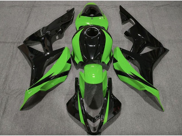 2007-2008 Noir Brillant & Vert Honda CBR600RR Carénage Moto