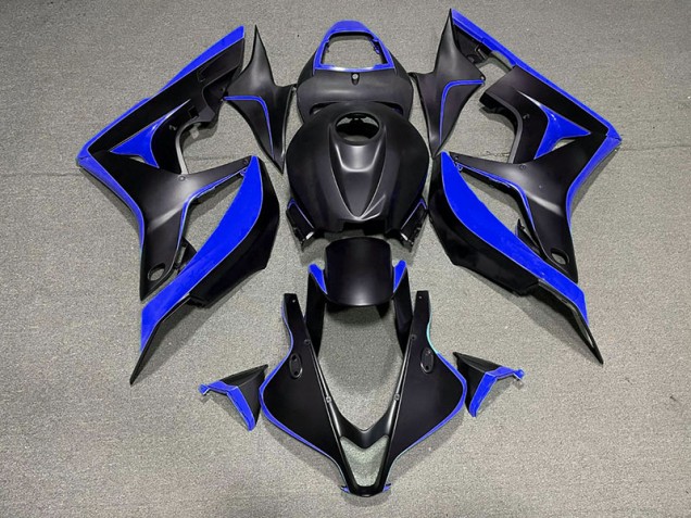 2007-2008 Noir Mat & Bleu Honda CBR600RR Carénage Moto
