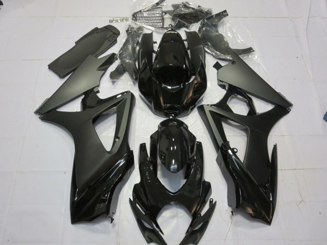 2007-2008 Noir Mat Noir Brillant Suzuki GSXR 1000 Carénage Moto