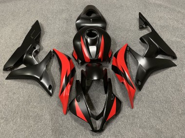 2007-2008 Noir Mat & Rouge Honda CBR600RR Carénage Moto