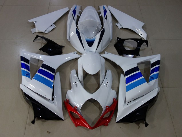 2007-2008 OEM Style Bleu & Blanc Suzuki GSXR 1000 Carénage Moto