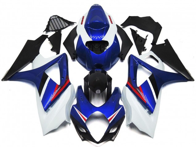 2007-2008 OEM Style Bleu Brillant & Blanc Rouge Suzuki GSXR 1000 Carénage Moto