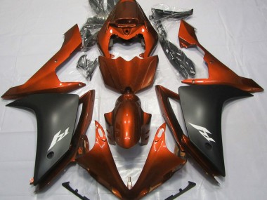 2007-2008 Orange Brillant & Noir Yamaha R1 Carénage Moto