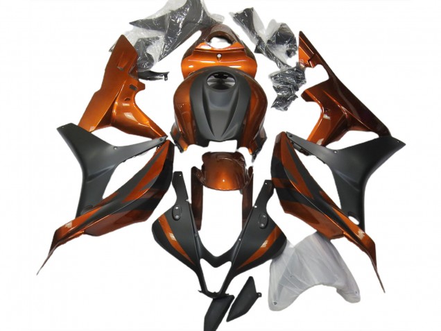 2007-2008 Orange Brûlé & Noir Mat Honda CBR600RR Carénage Moto