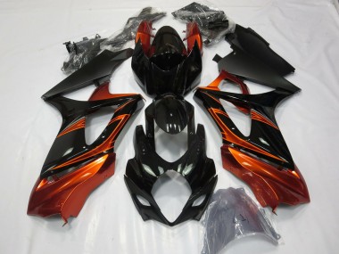 2007-2008 Orange Brûlé & Noir Suzuki GSXR 1000 Carénage Moto