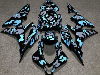 2007-2008 Personnalisé Camo Bleu Honda CBR600RR Carénage Moto