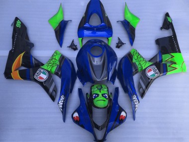 2007-2008 Requin Bleu & Vert Honda CBR600RR Carénage Moto