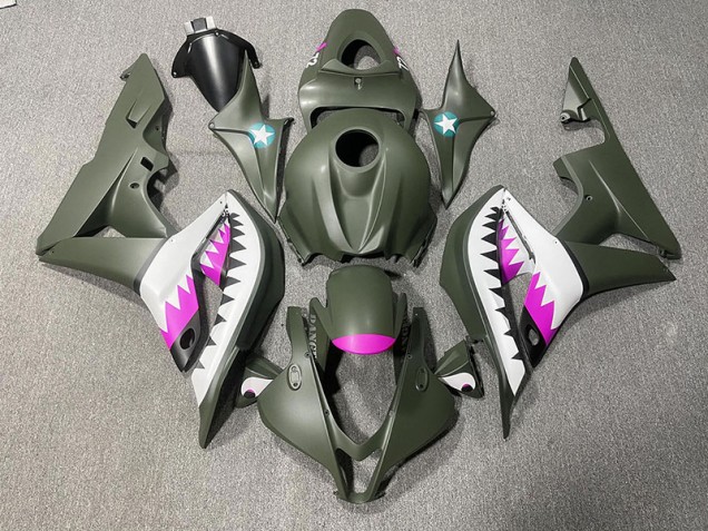 2007-2008 Requin Vert Mat & Rose Honda CBR600RR Carénage Moto