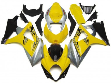 2007-2008 Style Jaune & Argent OEM Suzuki GSXR 1000 Carénage Moto