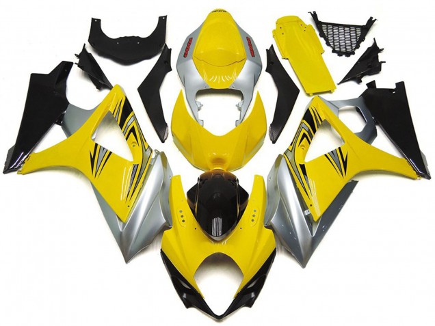 2007-2008 Style Jaune & Argent OEM Suzuki GSXR 1000 Carénage Moto