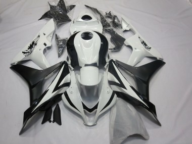 2007-2008 Style Personnalisé OEM Blanc & Noir Honda CBR600RR Carénage Moto