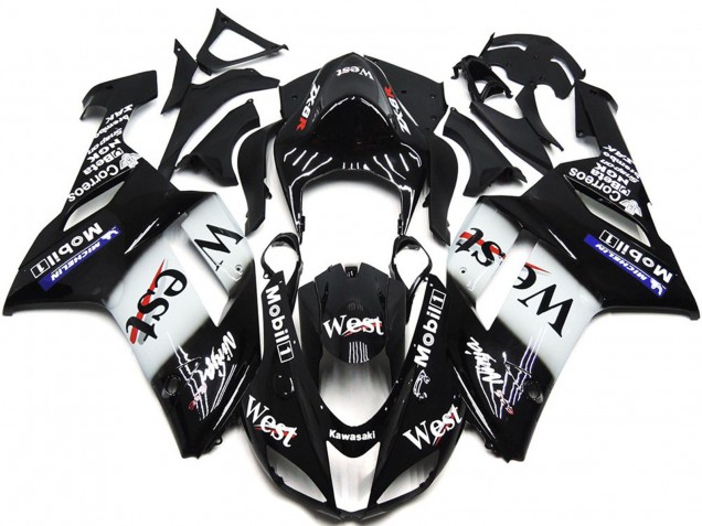 2007-2008 West Nappe Brillante Kawasaki ZX6R Carénage Moto 2007-2008 West Nappe Brillante Kawasaki ZX6R Carénage Moto