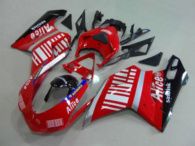 2007-2014 Alice Rouge Ducati 848 1098 1198 Carénage Moto 2007-2014 Alice Rouge Ducati 848 1098 1198 Carénage Moto