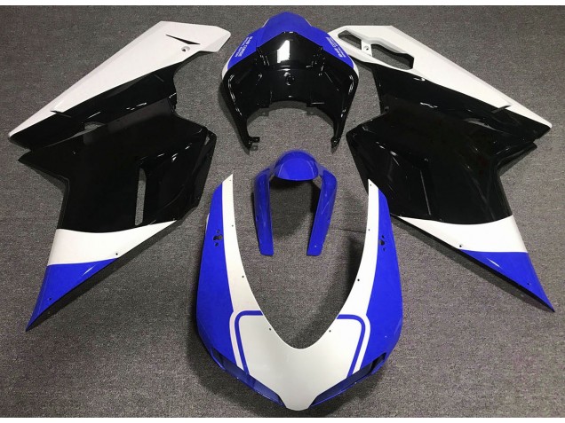 2007-2014 Bleu Brillant Blanc & Noir Ducati 848 1098 1198 Carénage Moto