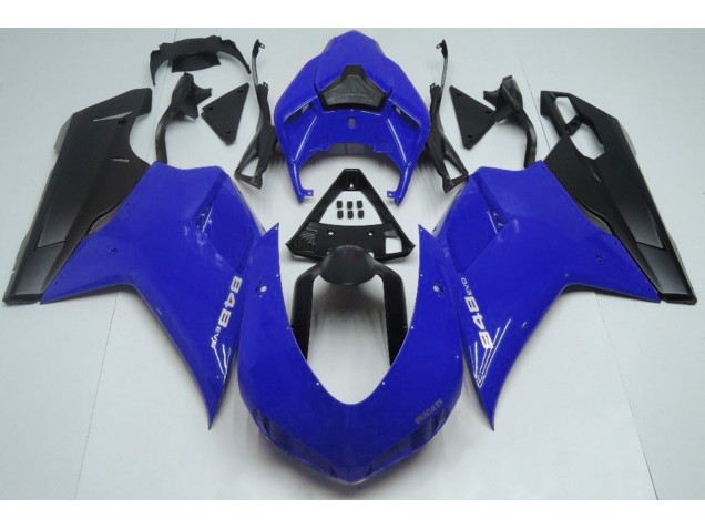 2007-2014 Bleu Brillant & Noir Ducati 848 1098 1198 Carénage Moto