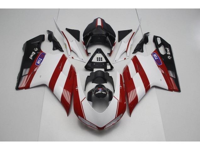 2007-2014 Rouge Foncé Ducati 848 1098 1198 Carénage Moto