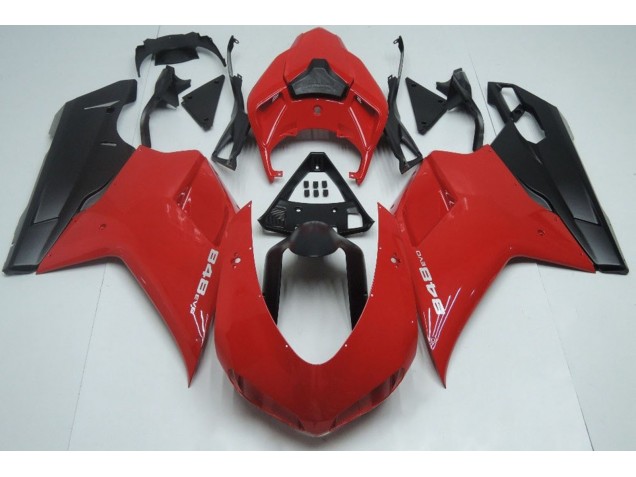 2007-2014 Rouge Noir Mat Ducati 848 1098 1198 Carénage Moto 2007-2014 Rouge Noir Mat Ducati 848 1098 1198 Carénage Moto