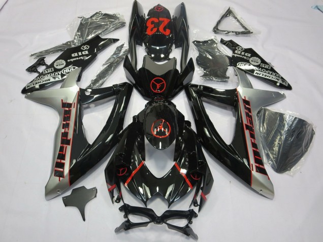 2008-2010 Nero Grigio Jordan Suzuki GSXR 600-750 Carénage Moto 2008-2010 Nero Grigio Jordan Suzuki GSXR 600-750 Carénage Moto