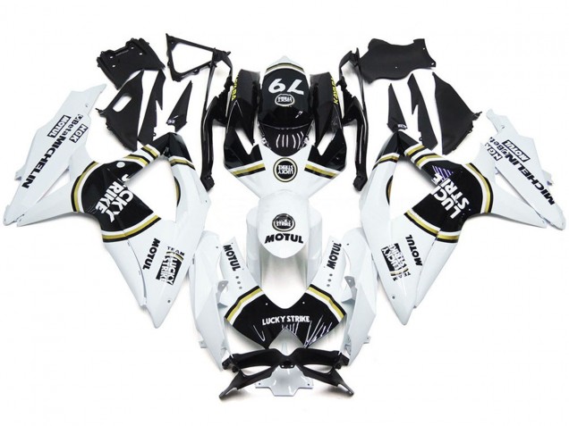 2008-2010 Noir Lucky Strike 79 Suzuki GSXR 600-750 Carénage Moto 2008-2010 Noir Lucky Strike 79 Suzuki GSXR 600-750 Carénage Moto