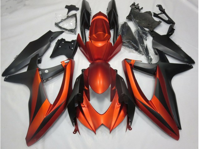 2008-2010 Orange Mat Brûlé Suzuki GSXR 600-750 Carénage Moto 2008-2010 Orange Mat Brûlé Suzuki GSXR 600-750 Carénage Moto