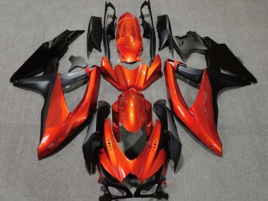 2008-2010 Orange Vif En Noir Suzuki GSXR 600-750 Carénage Moto